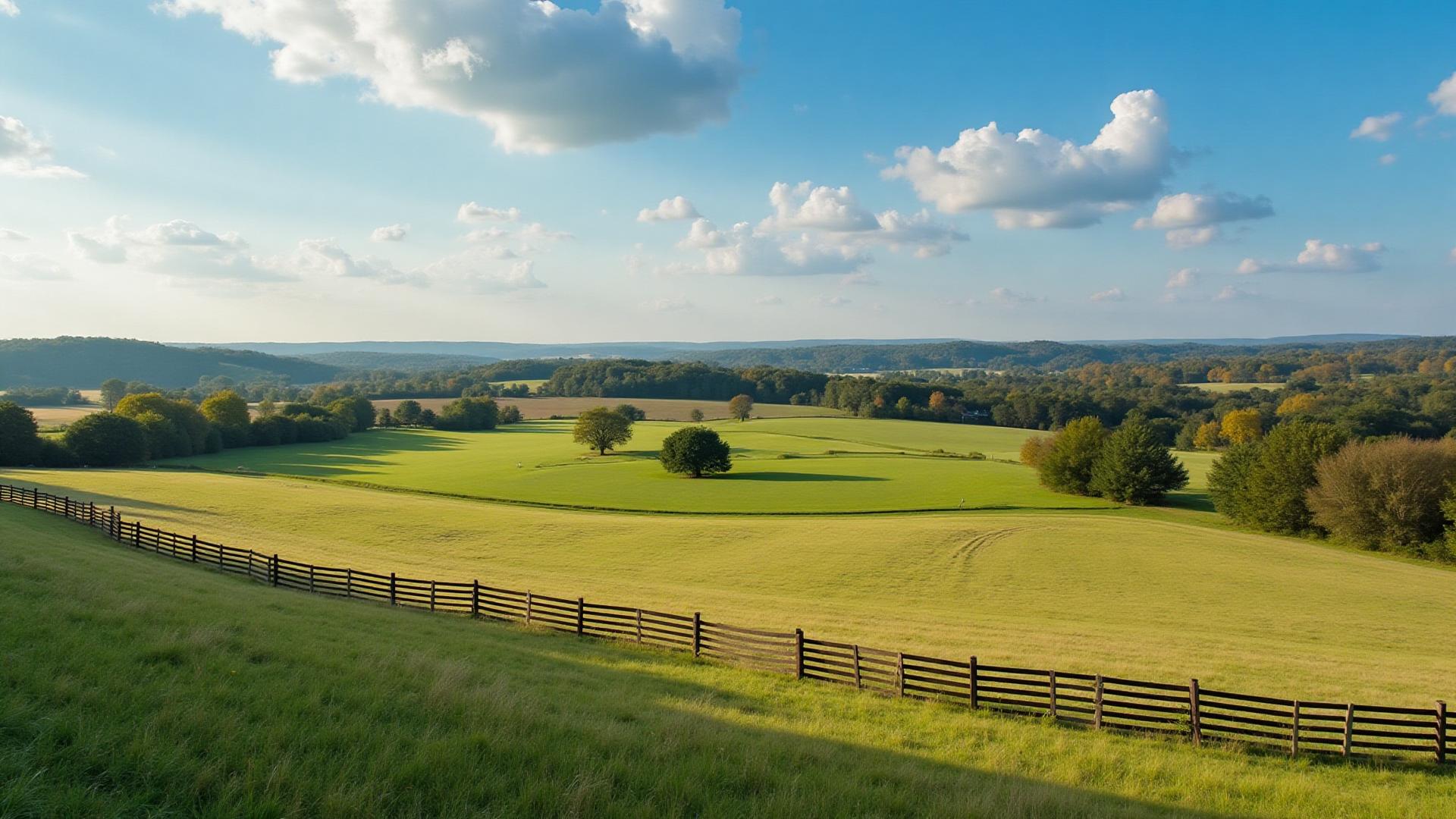 Williamson County Tennessee farmland with wooden fences