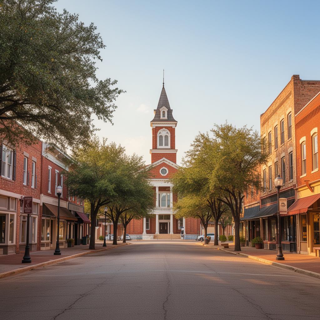 Historic downtown Gilmer Texas courthouse square