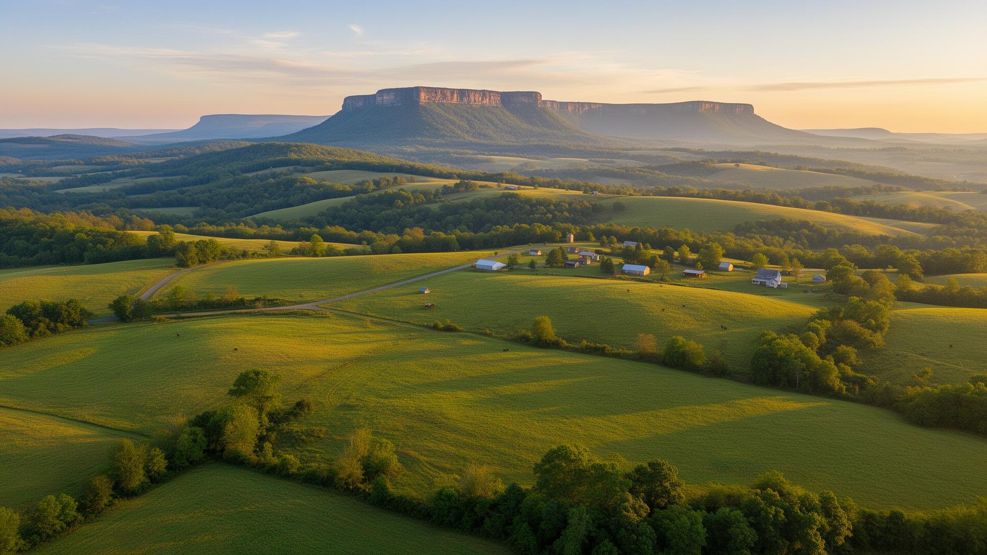 Warren County Tennessee rolling hills and farmland