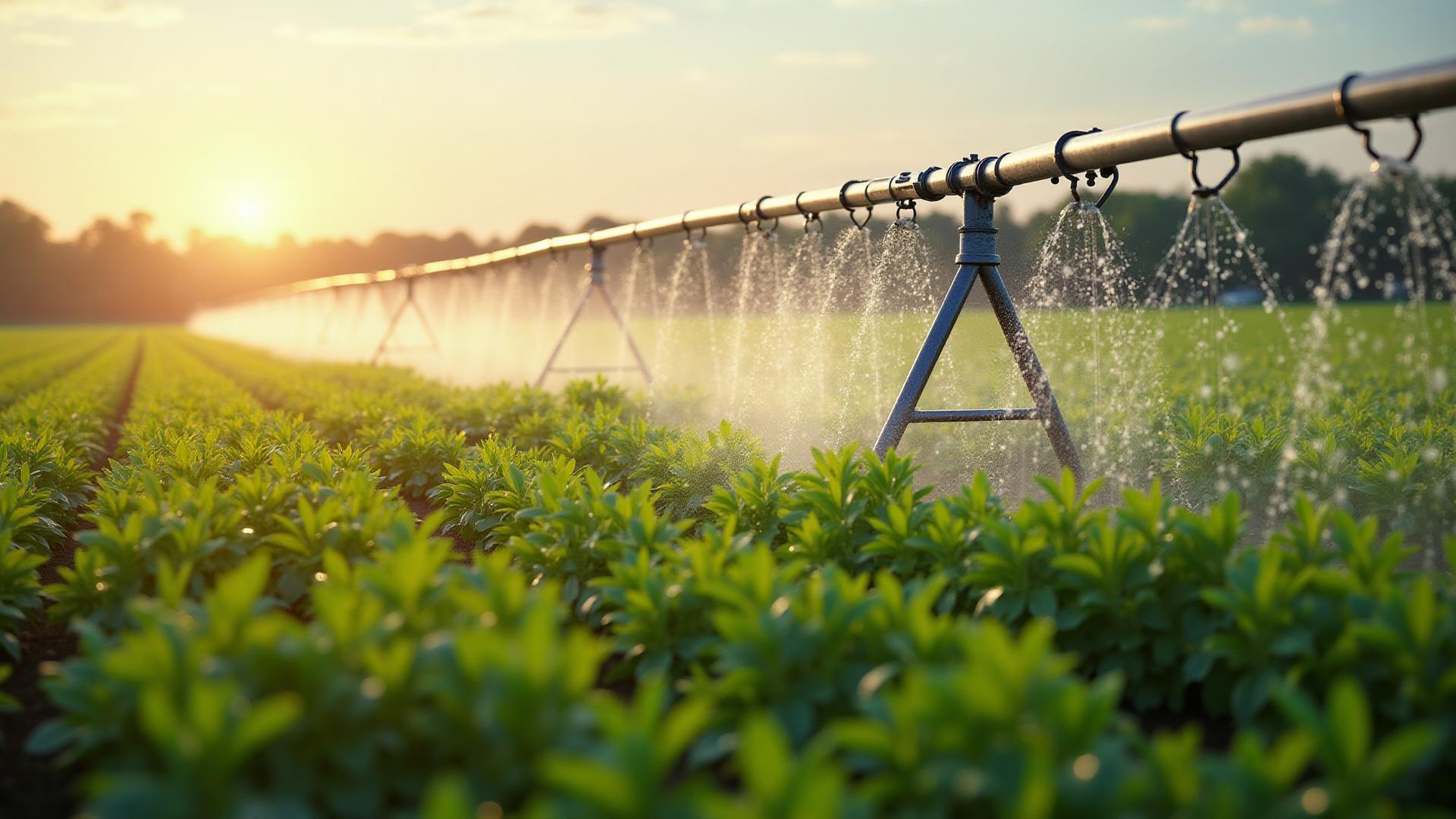 Agricultural irrigation system demonstrating water rights importance for farming