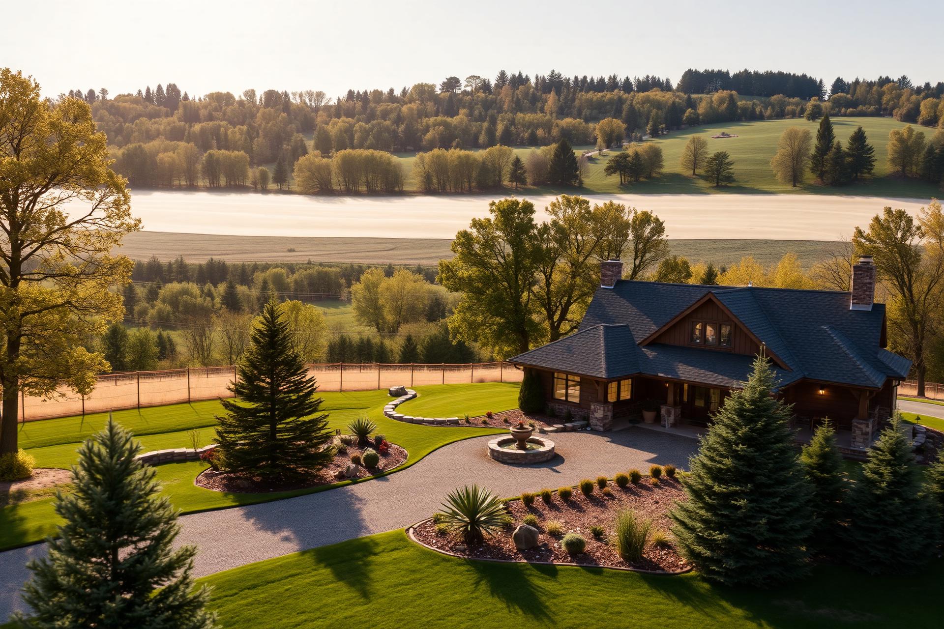 Luxury home on acreage in affluent small town America