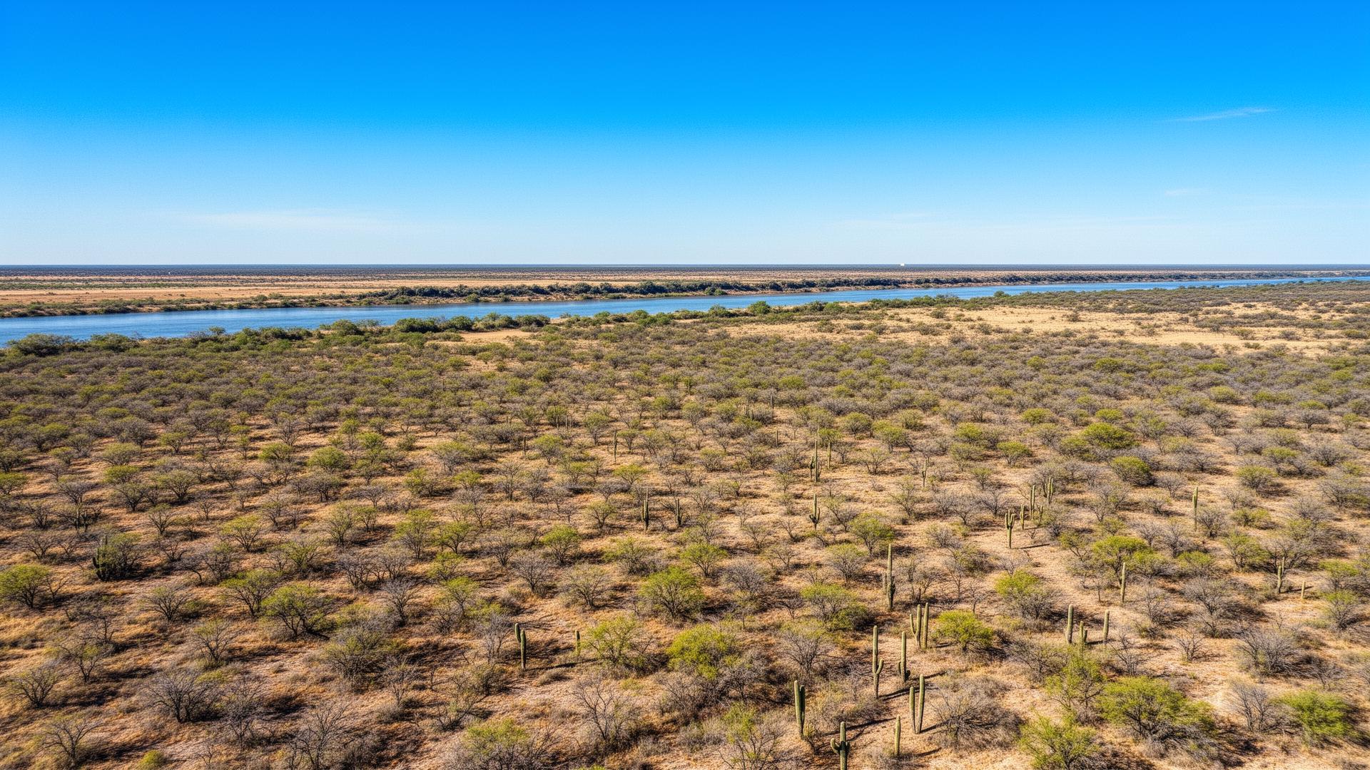 South Texas brush country landscape in Webb County near Rio Grande