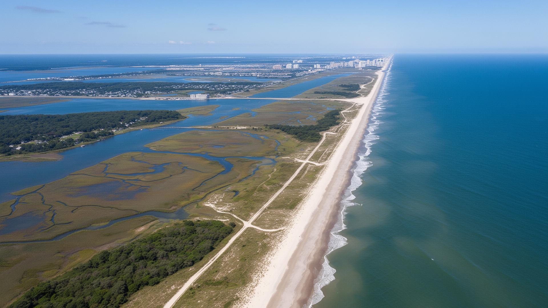 Worcester County Maryland Eastern Shore coastline and barrier islands